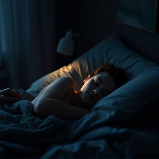 A person sleeping peacefully in a cozy bed